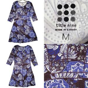 Title Nine Purple and Blue Patterned Dress
